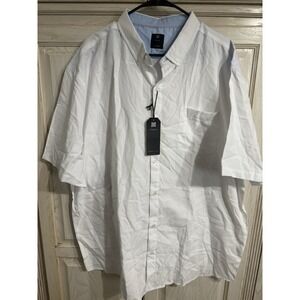 NWT Oxford Short Sleeve Visive Mens Shirt 3XL White Button Up